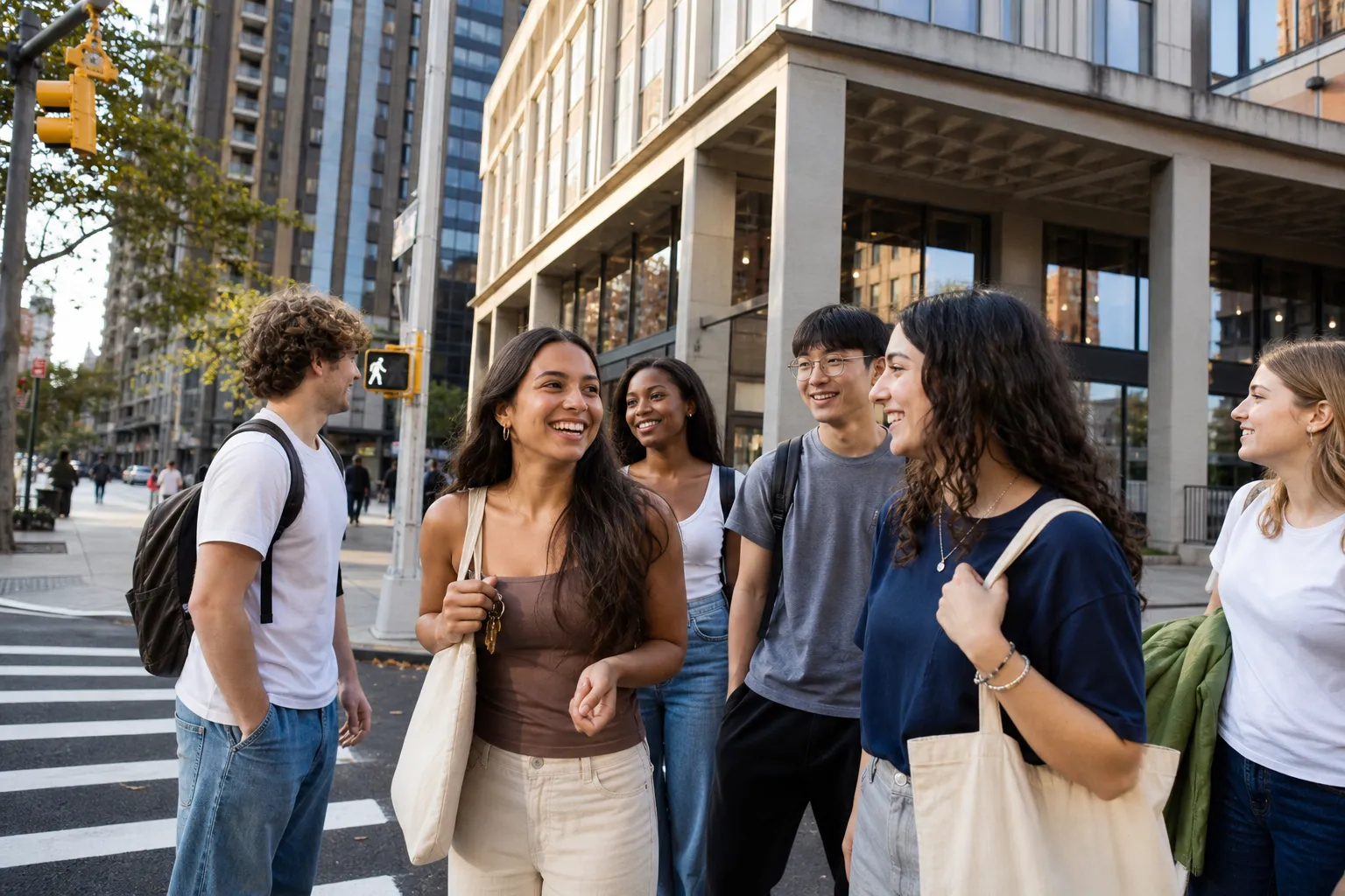 Fordham Lincoln Center housing search with warm city light