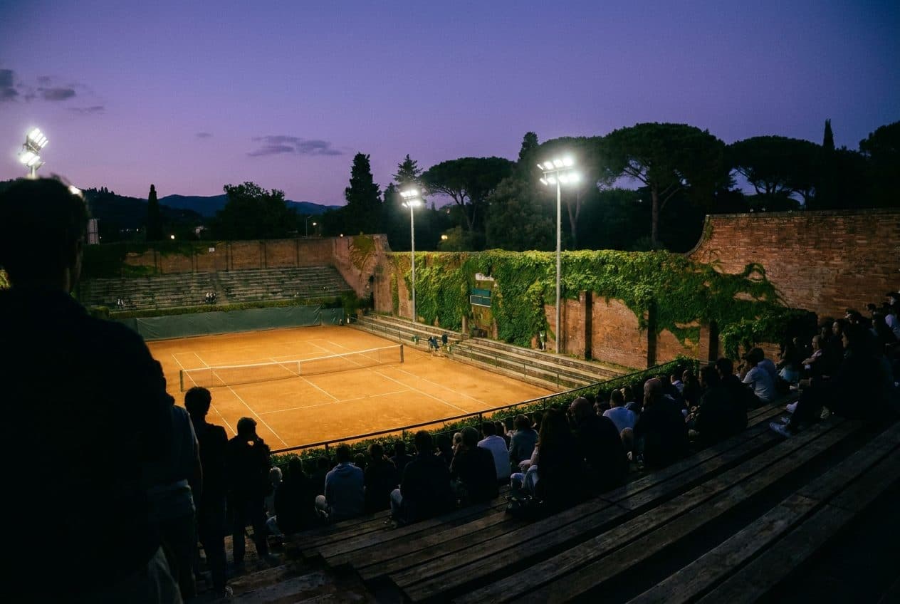 The Forest Hills Stadium Night Match That Starts When the Sky Goes Purple - scene