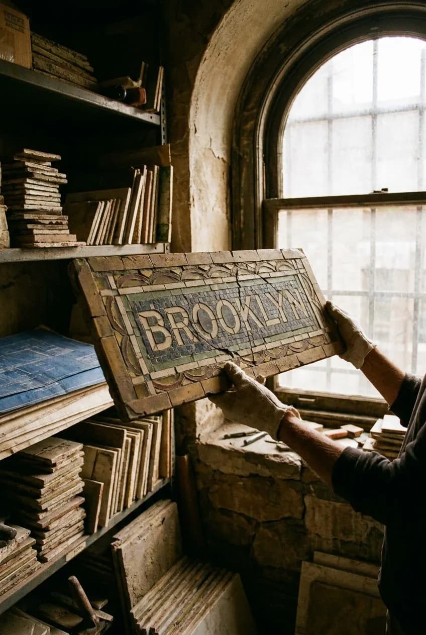Forgotten Subway Tile Pattern Archive and Transit Museum Annex in Downtown Brooklyn