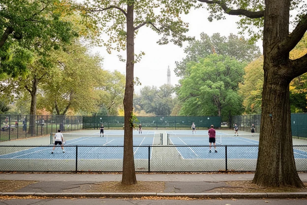 Cover scene for Fort Greene Tennis Courts: A Free Morning Rally Before Brunch Gets Crowded