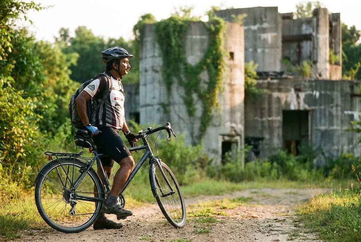the fort tilden bike path through abandoned nike missile silos