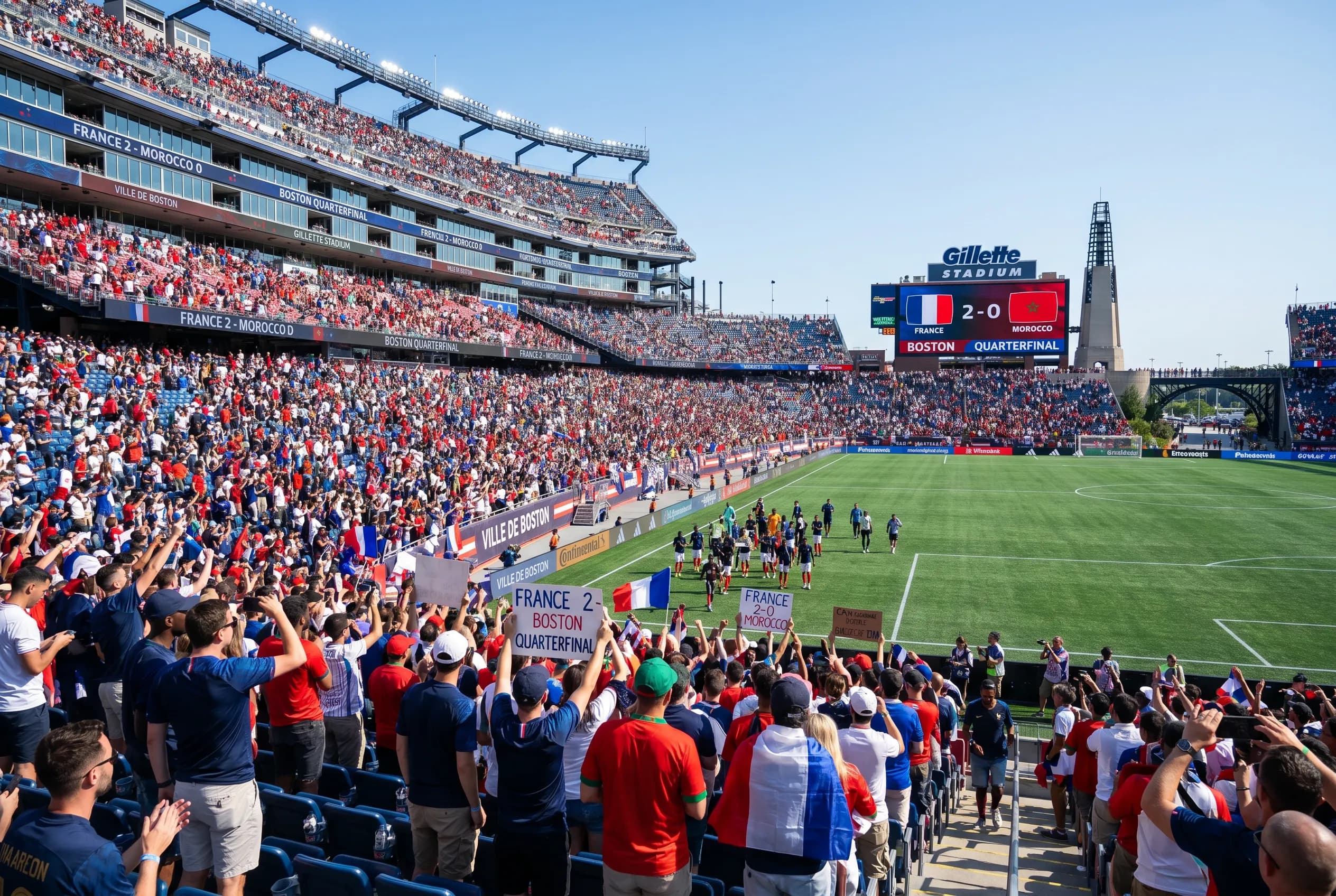 Bright World Cup match-day scene in Boston · Foxborough.