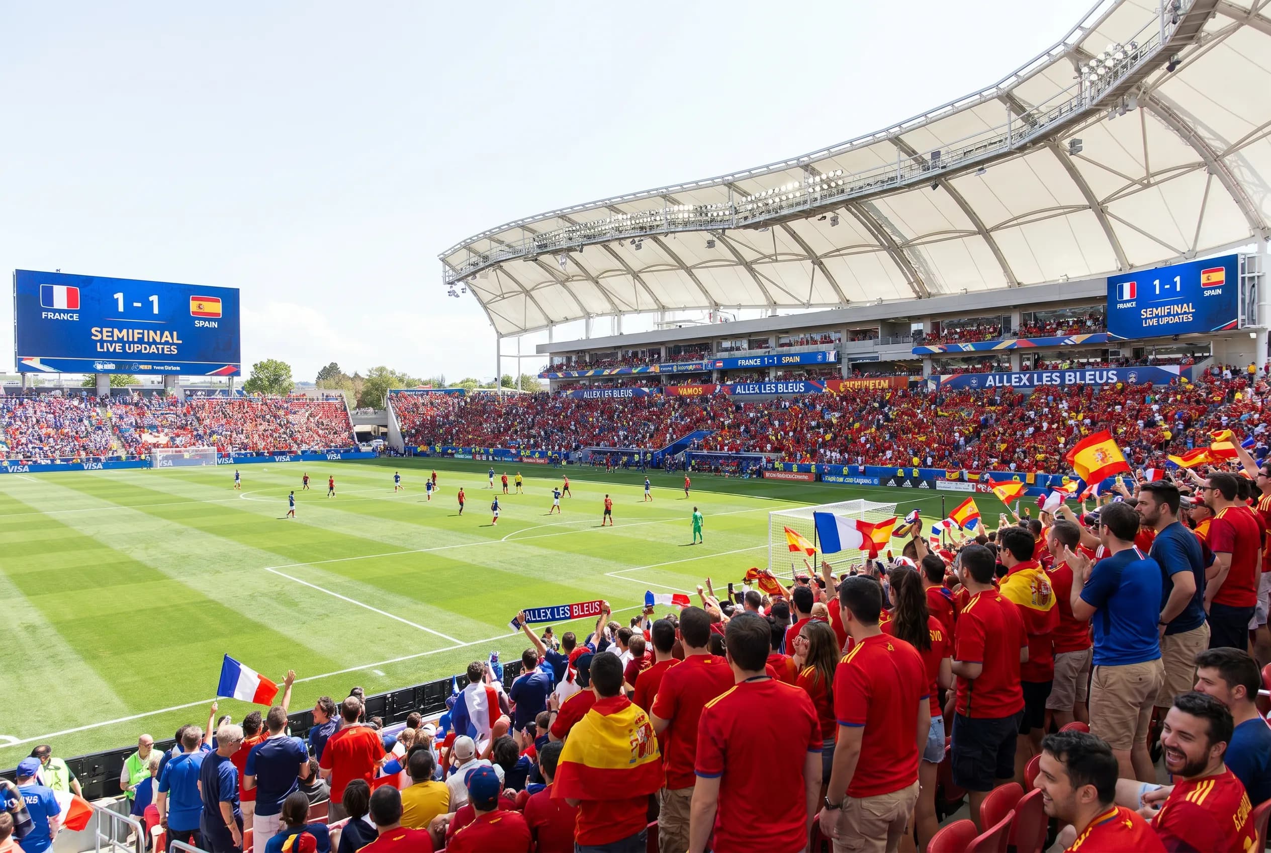 Bright World Cup match-day scene in Dallas · Arlington.