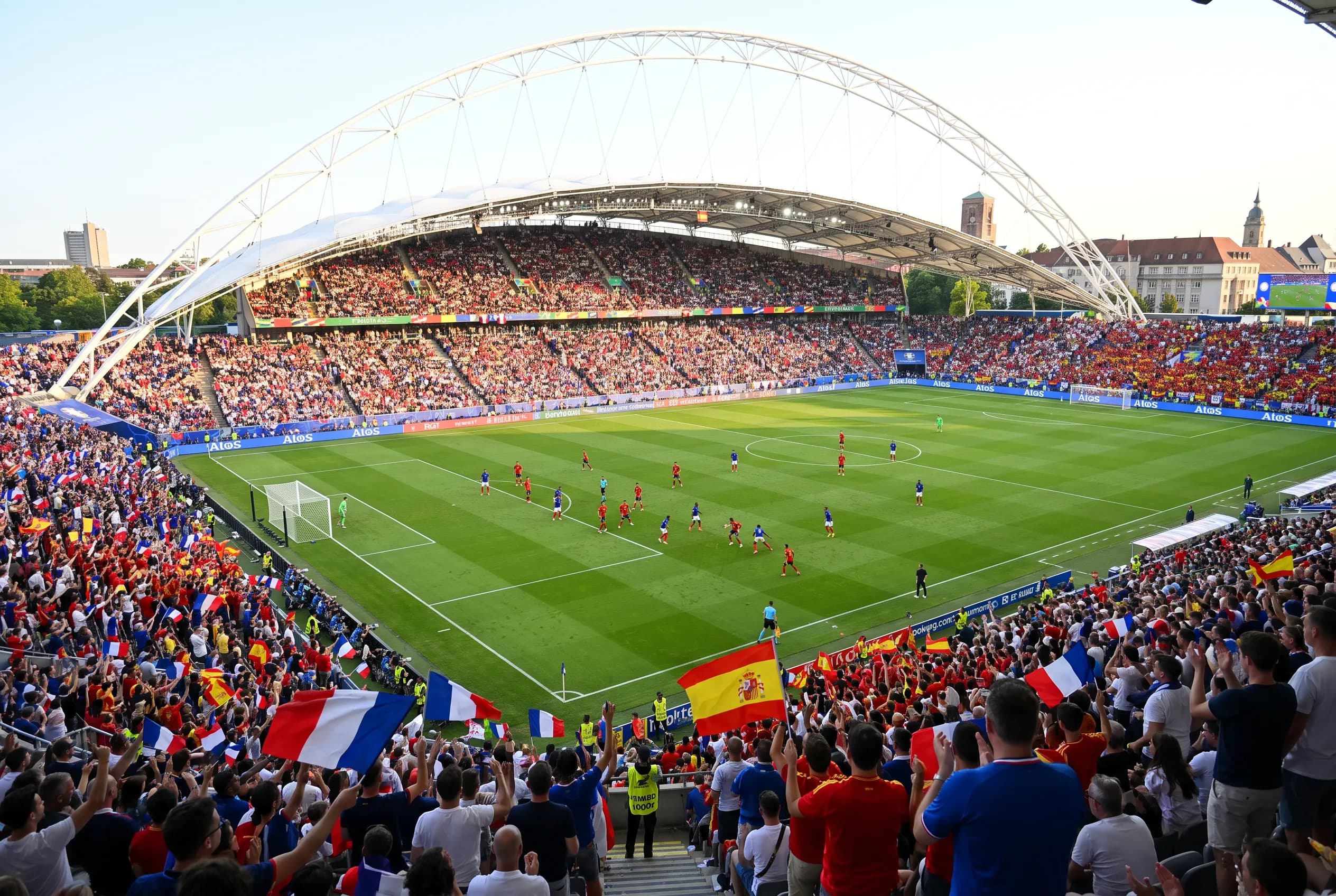 Bright World Cup match-day scene in Dallas · Arlington.