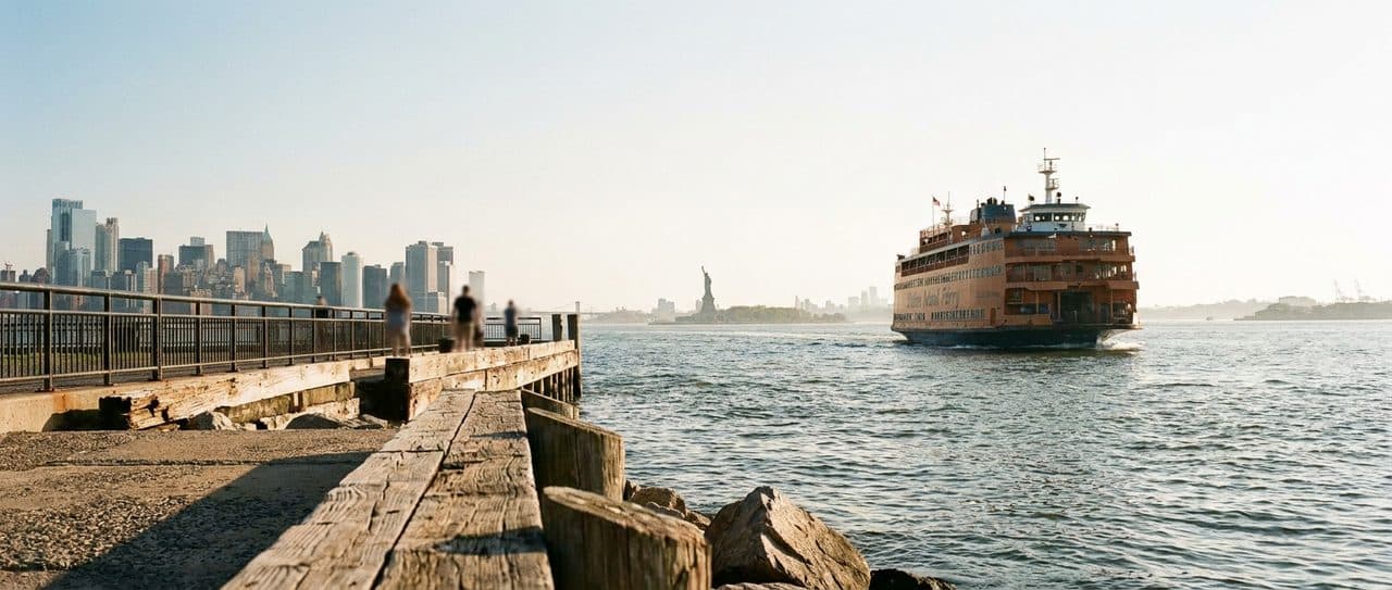 The Free Ferry to Governors Island and a Summer Morning on the Lawn - scene