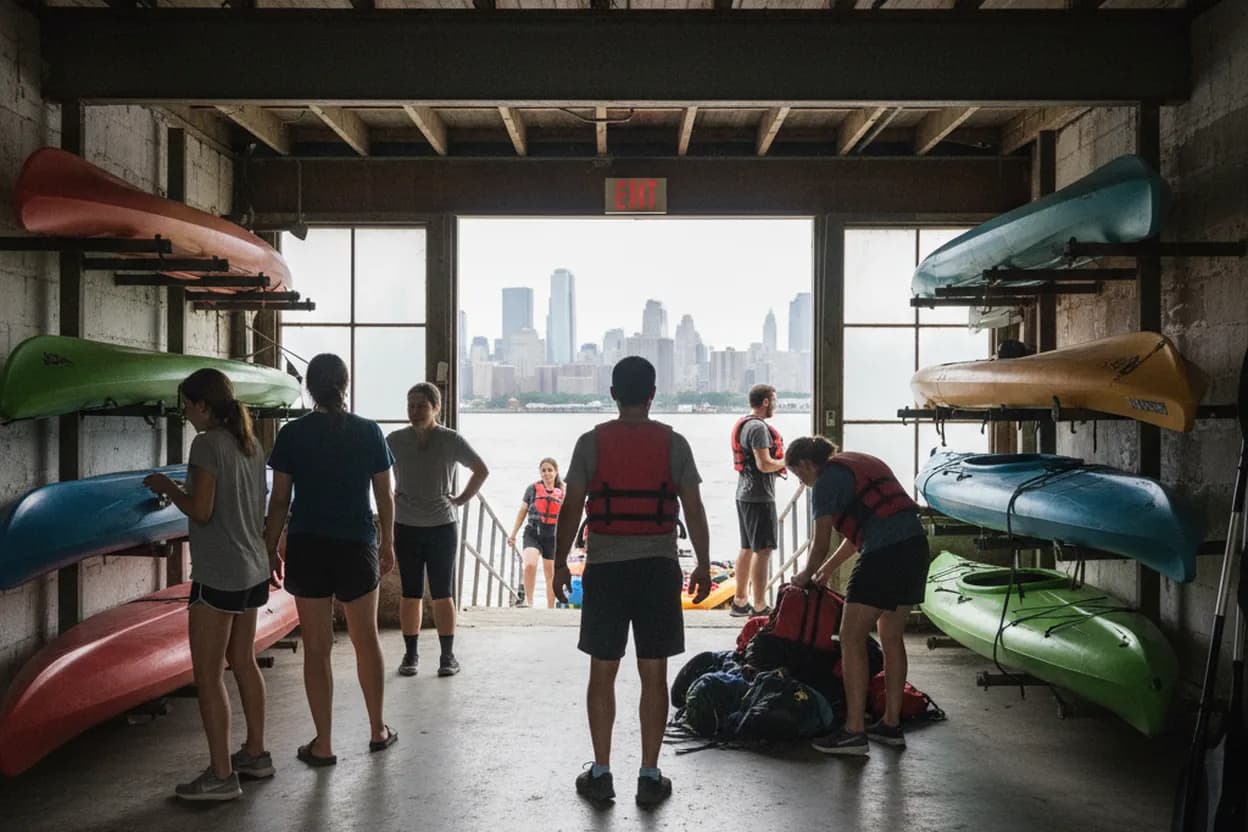 NYC experience scene for Free Hudson River Kayaking: A First-Timer Plan with Manhattan Community Boathouse