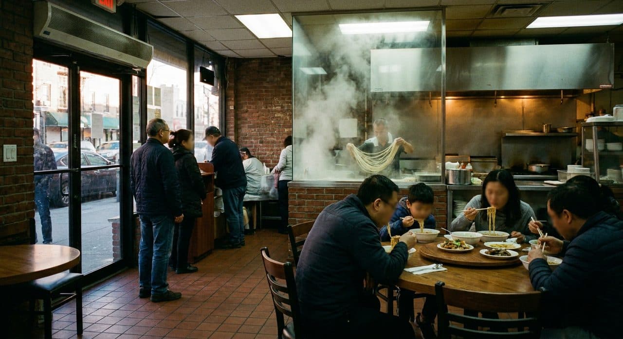 A Fujianese Noodle Shop in Gravesend Where the Dough Gets Pulled to Order - scene