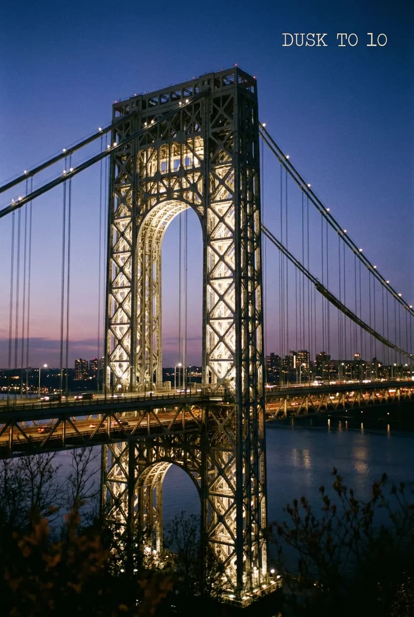 Public overlook view of the GWB tower lights