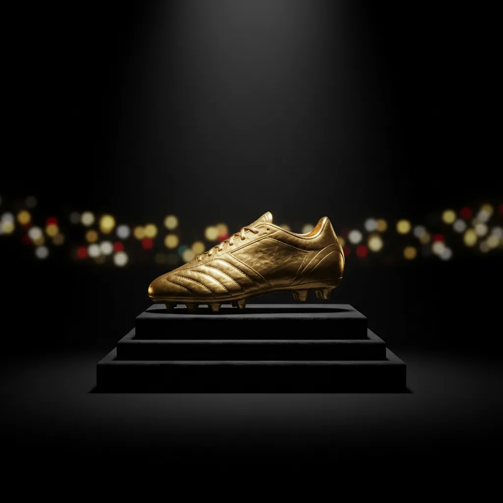 Golden Boot trophy on display representing the tight World Cup 2026 scoring race