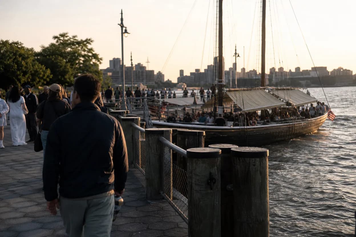 NYC experience scene for Grand Banks on the Hudson When a Date Wants the Boat-Bar Version
