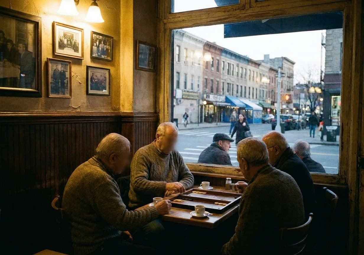 The Greek Neighbourhood of Ditmars-Steinway Where the Kafeneion Has Held the Corner for Decades - scene
