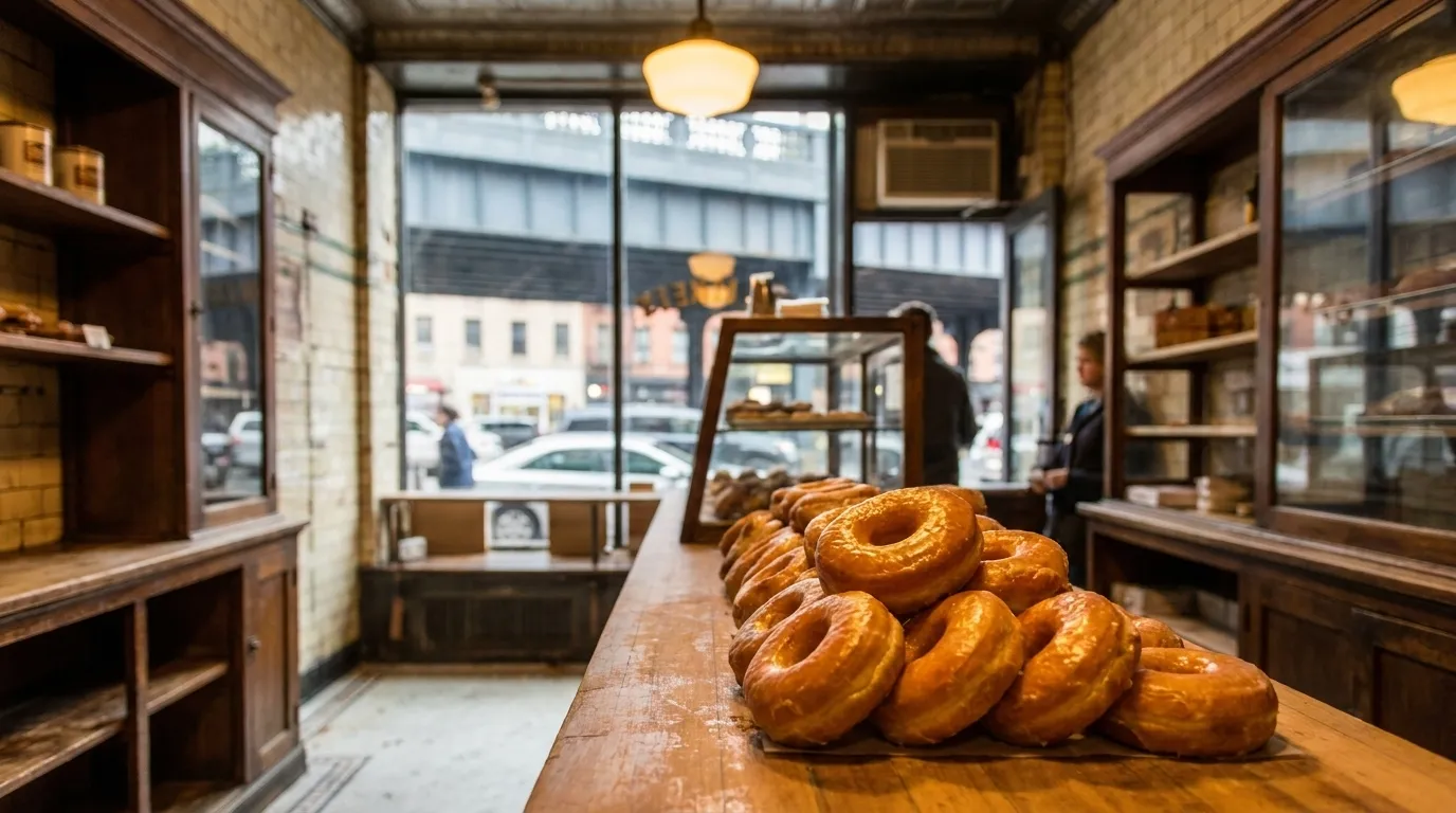Classic glazed donuts at Peter Pan Donut & Pastry Shop