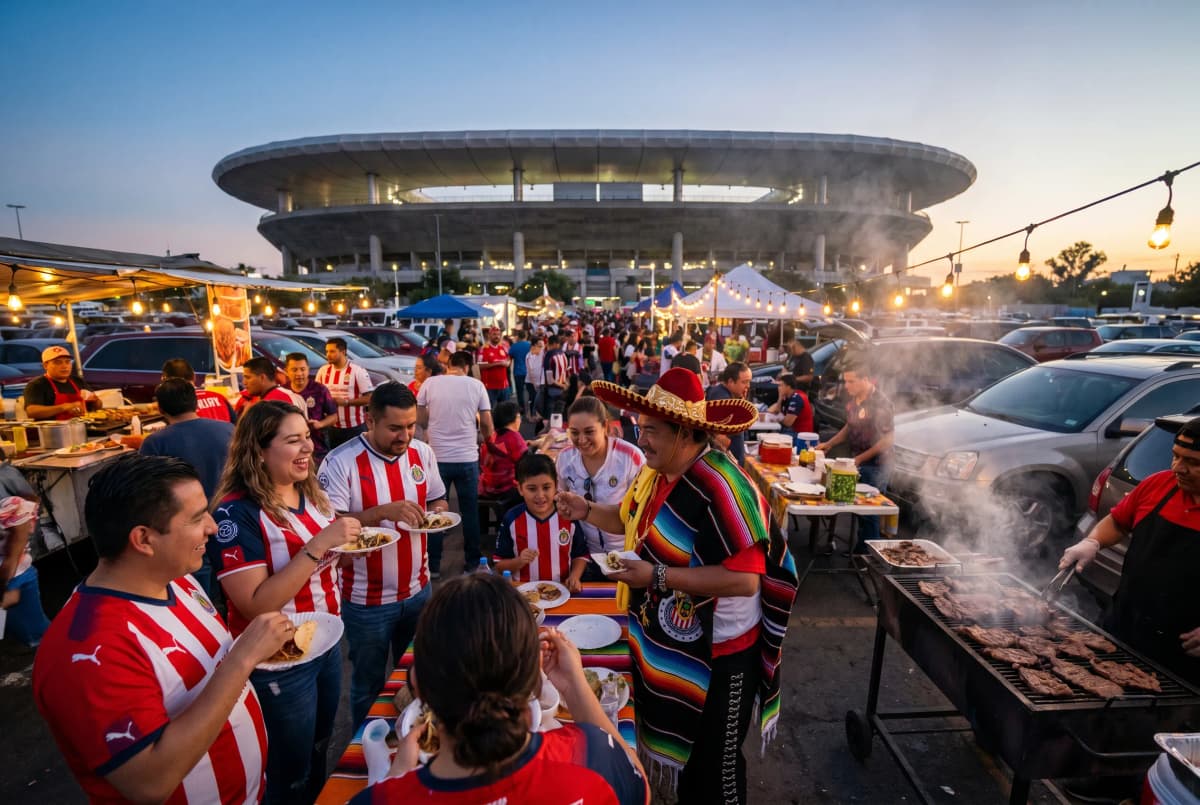 World Cup supporters navigating Guadalajara during match day.
