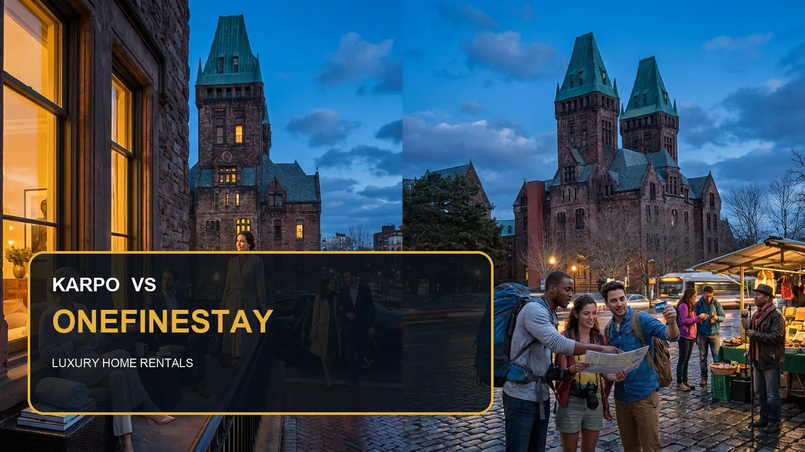 Karpo versus onefinestay in a photorealistic editorial comparison.