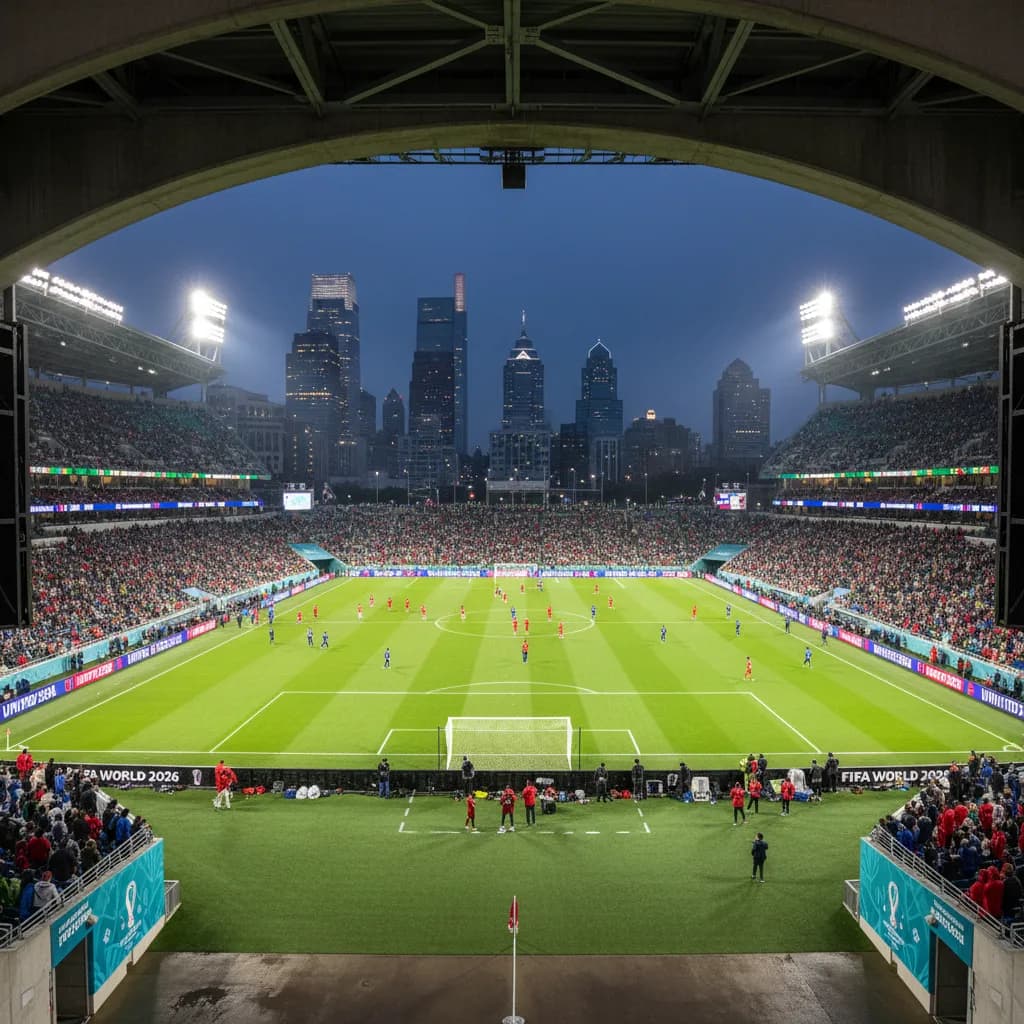 The empty substitutes bench at a World Cup 2026 match