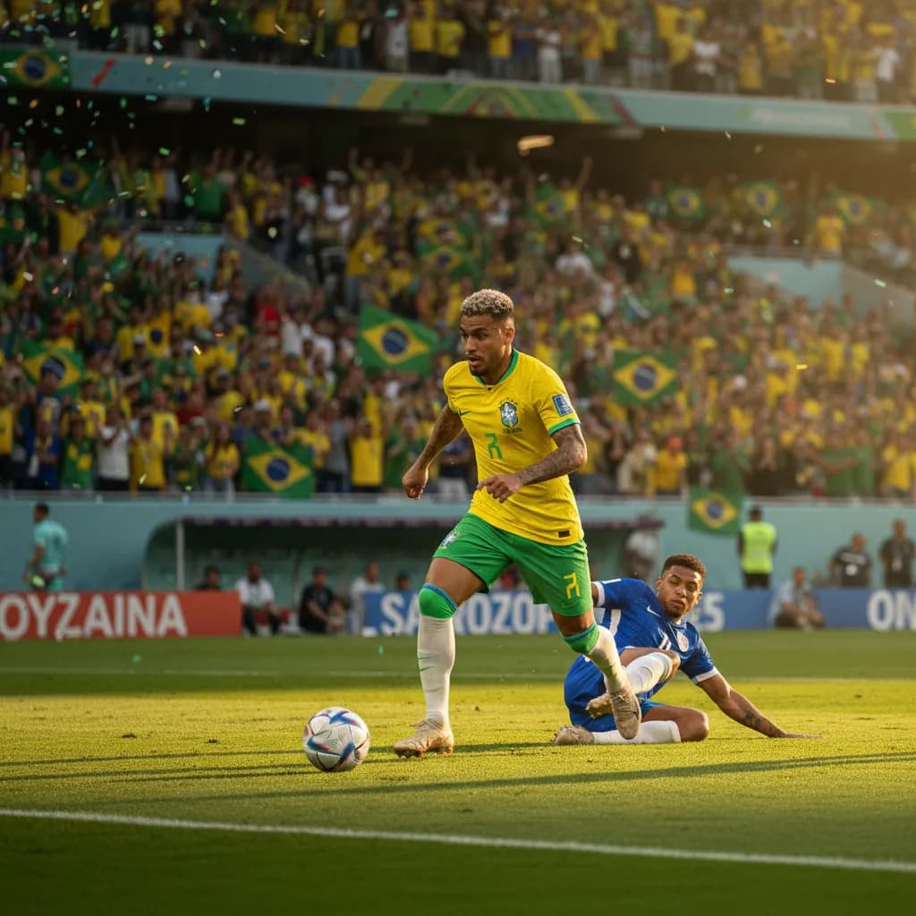 Nordic striker volleying under floodlights before a packed crowd