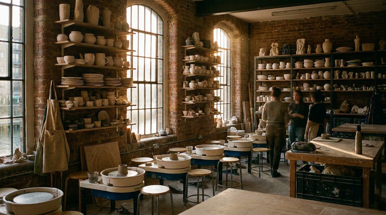 A Hackney Ceramics Studio Where Canal Light Filters Into the Evening Drop-In Session - cover