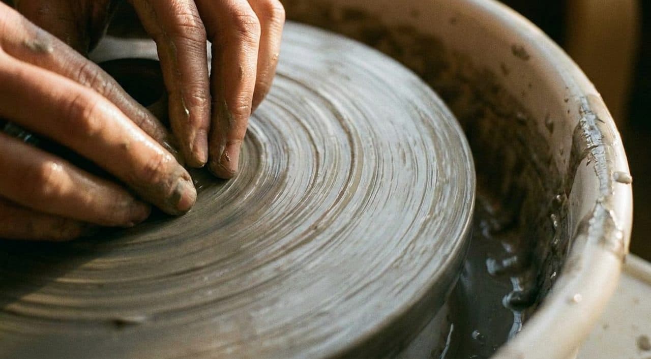 A Hackney Ceramics Studio Where Canal Light Filters Into the Evening Drop-In Session - scene