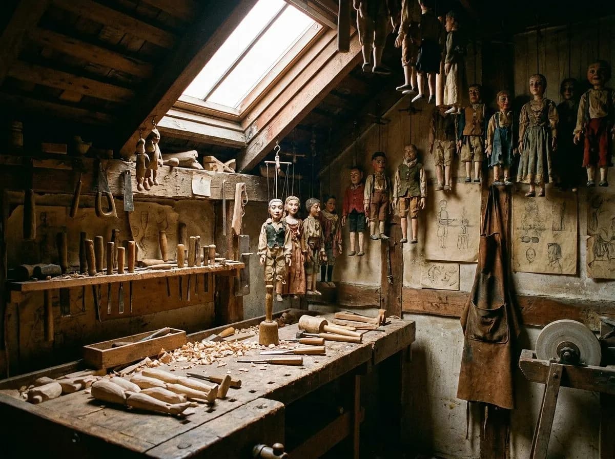 Hand-Carved Puppetry and Marionette Workshop in Attic Studio, Inwood