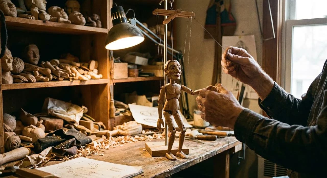 Hand-Carved Puppetry and Marionette Workshop in Attic Studio, Inwood