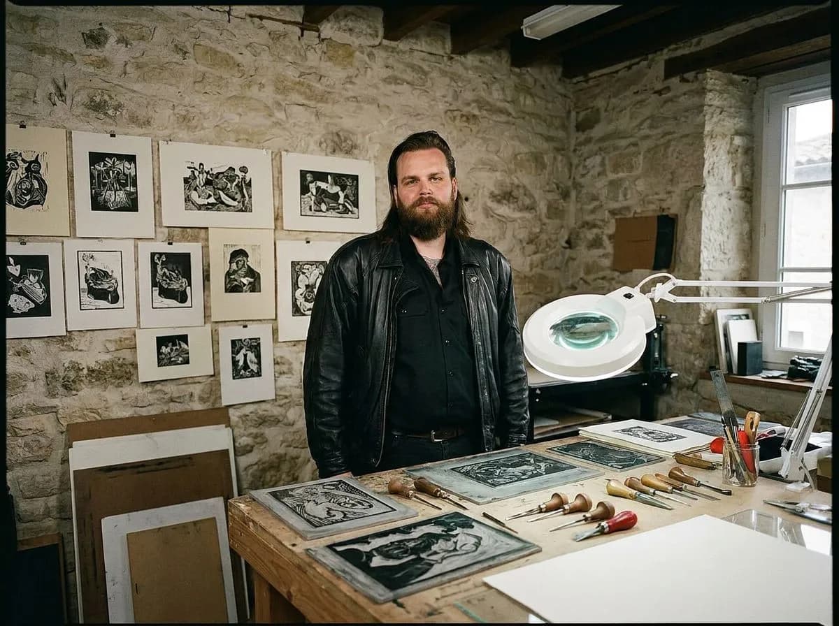 Hand-Carved Rubber Stamp Studio in Logan Square