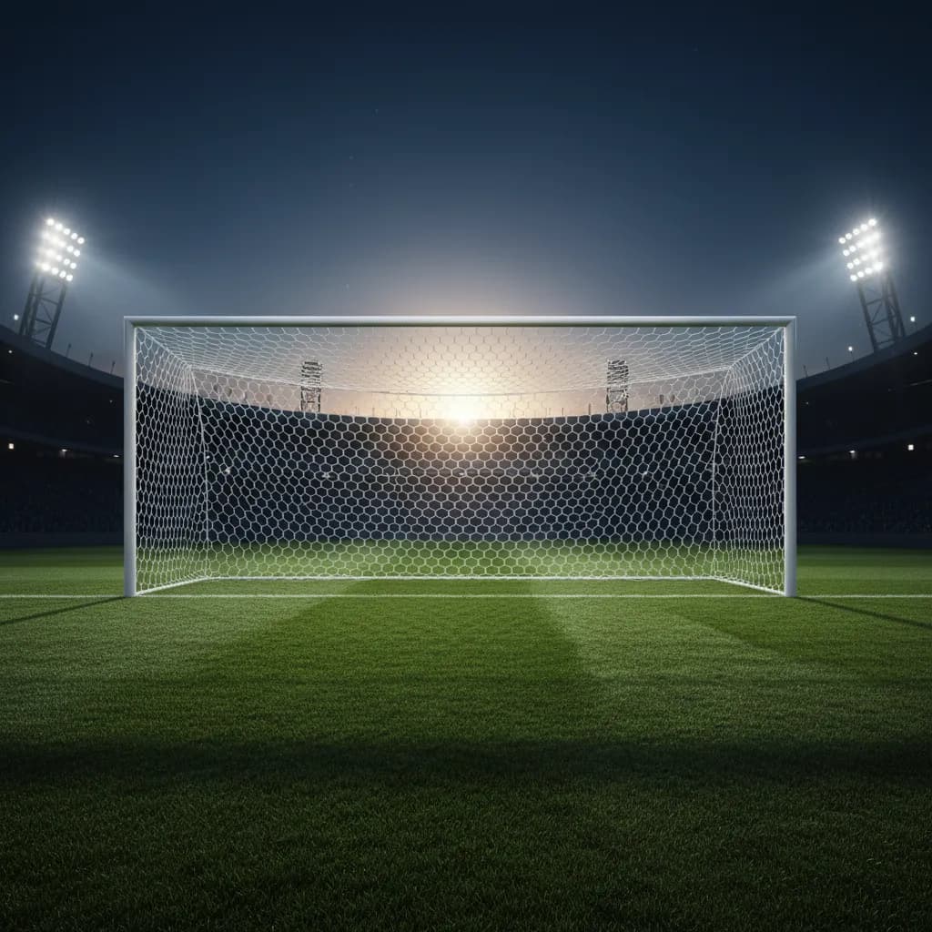 An empty goal at the World Cup symbolizing Kane's scoring drought