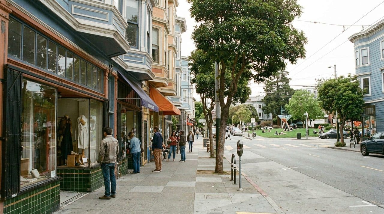 Hayes Valley in San Francisco on a Saturday, Design Boutiques in Victorians and a Park Where the Freeway Stood - cover