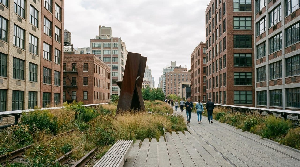 The High Line on a Weekday Morning Before the Galleries Open Below - cover