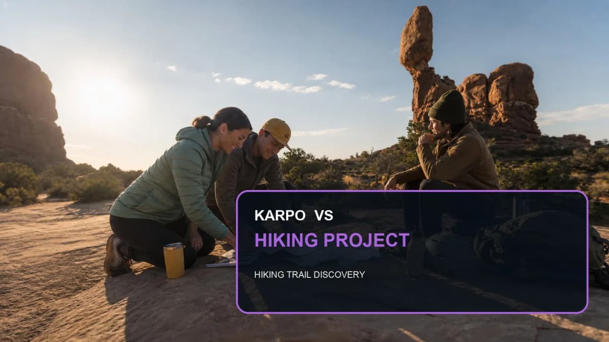Karpo versus Hiking Project in a photorealistic editorial comparison.