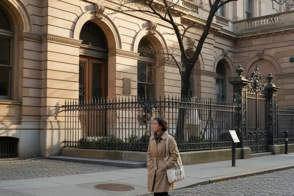 Visitor perspective at Hispanic Society Museum & Library