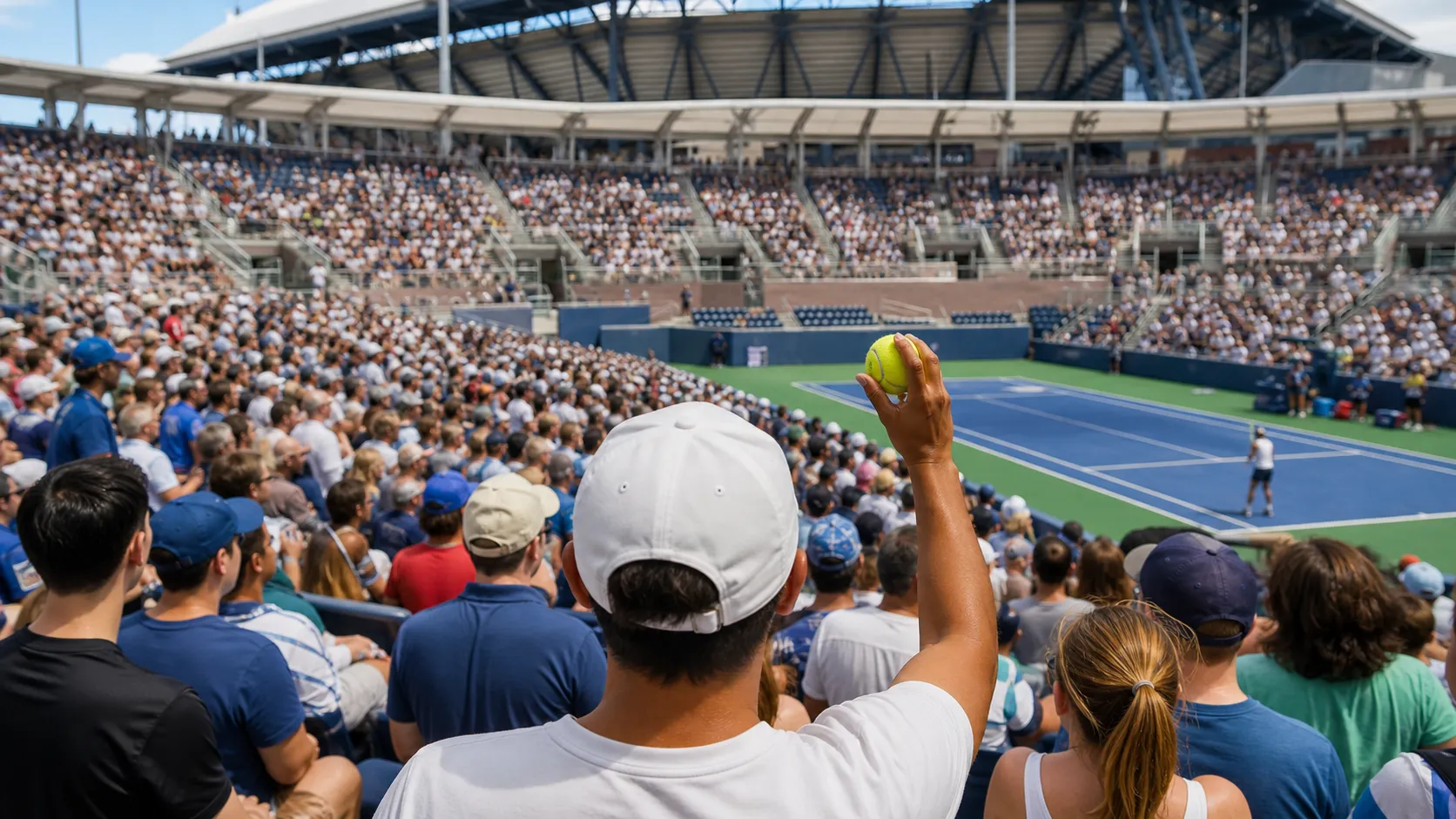 Bright US Open tennis atmosphere illustrating Holger Rune’s US Open Opportunity Depends on Point Discipline.