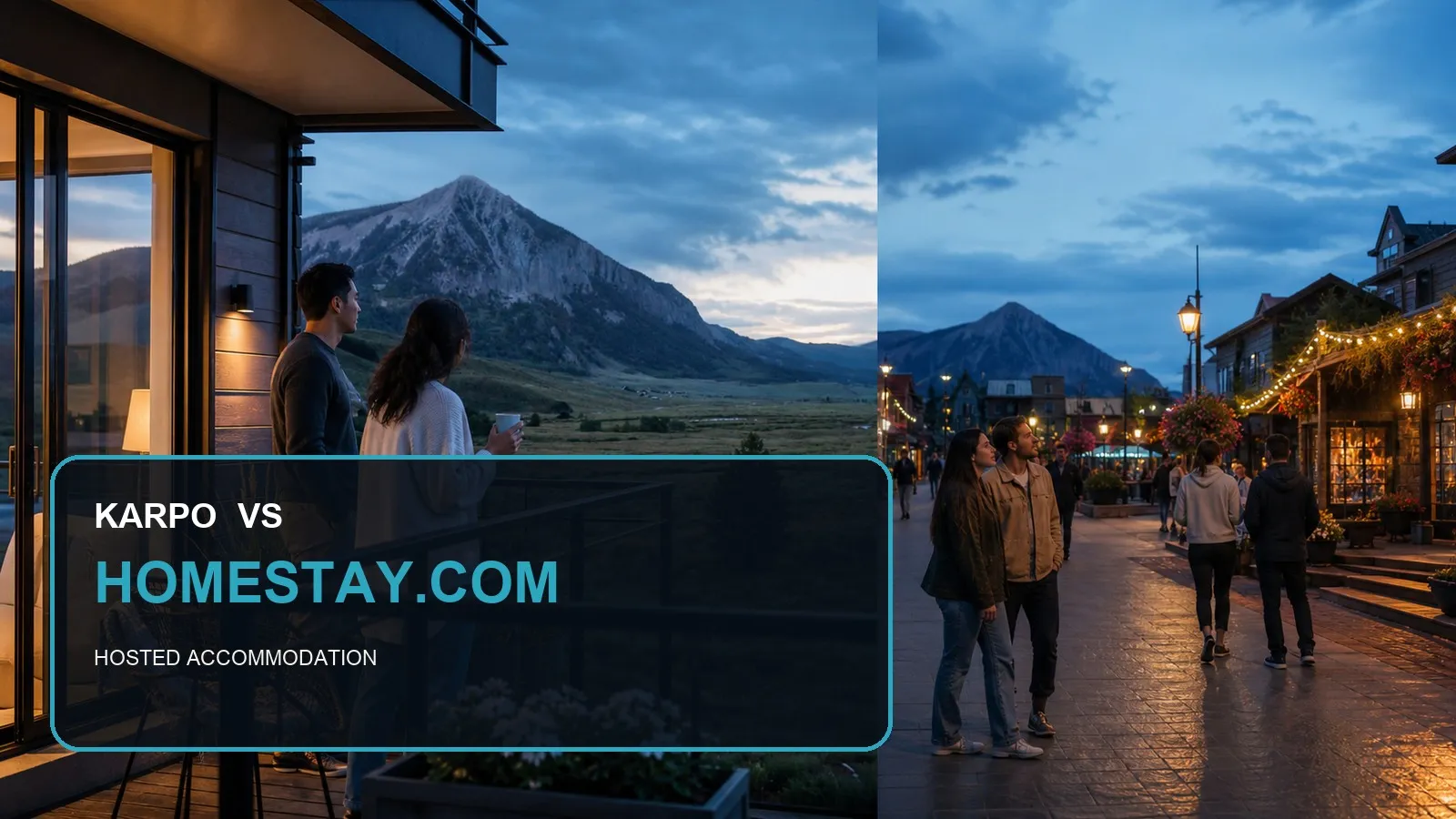 Karpo versus Homestay.com in a photorealistic editorial comparison.