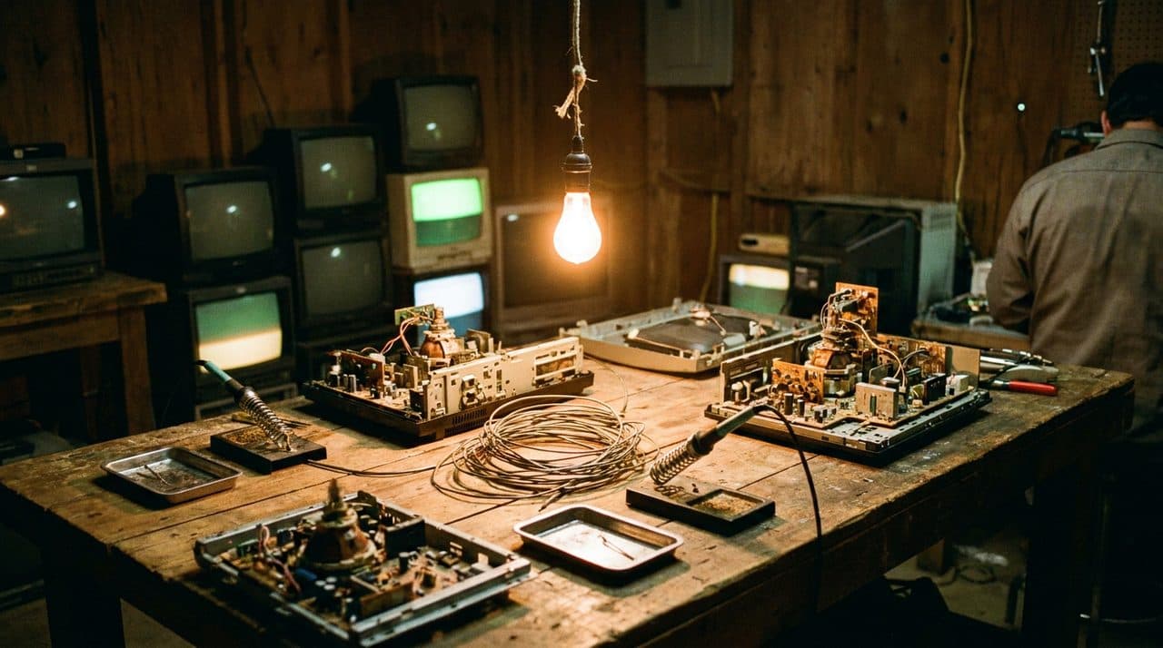 How Does a Retro TV Repair Shop Display the World Cup Schedule on Analog Sets? - cover image