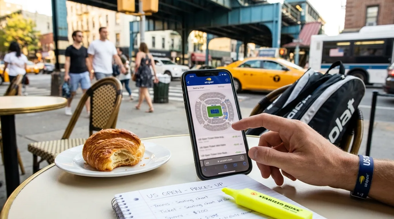 Photorealistic New York scene for How Dynamic Pricing Changes US Open Ticket Decisions.