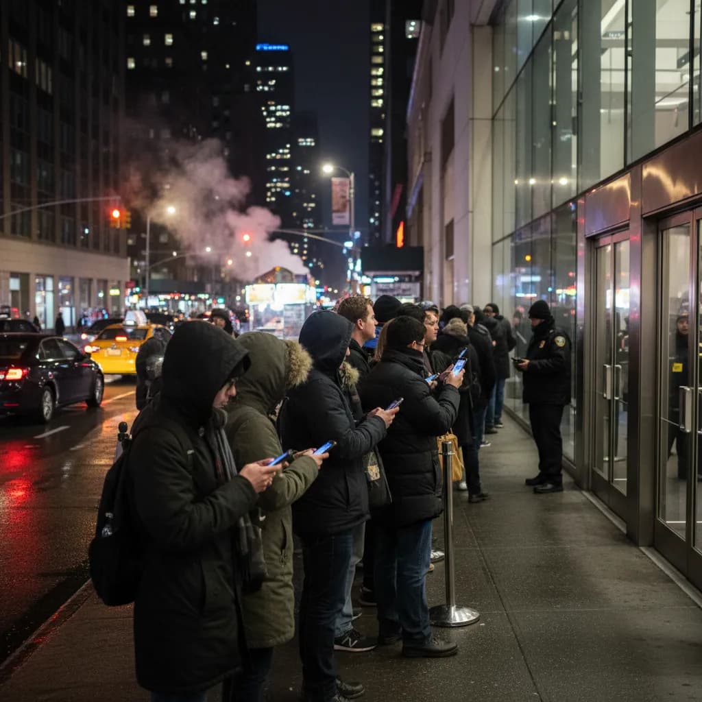 A nighttime view near 30 Rockefeller Plaza for an SNL ticket guide