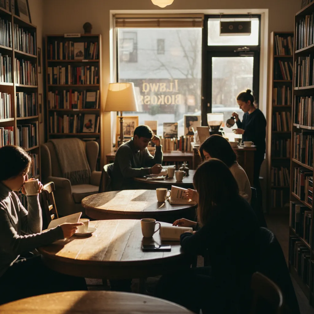 Editorial-style detail scene for Idlewild Books in New York.