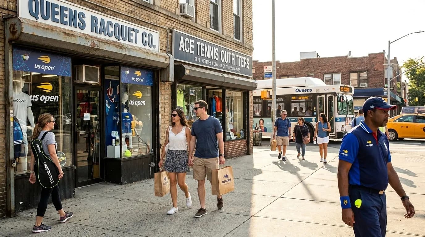 Bright editorial scene supporting Independent Tennis Shops Worth Visiting During US Open Week.