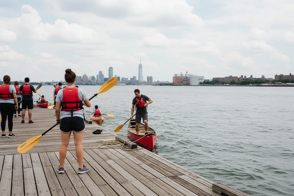 NYC experience scene for Inwood Canoe Club Open Paddle: A Hudson River Session for Cautious Beginners