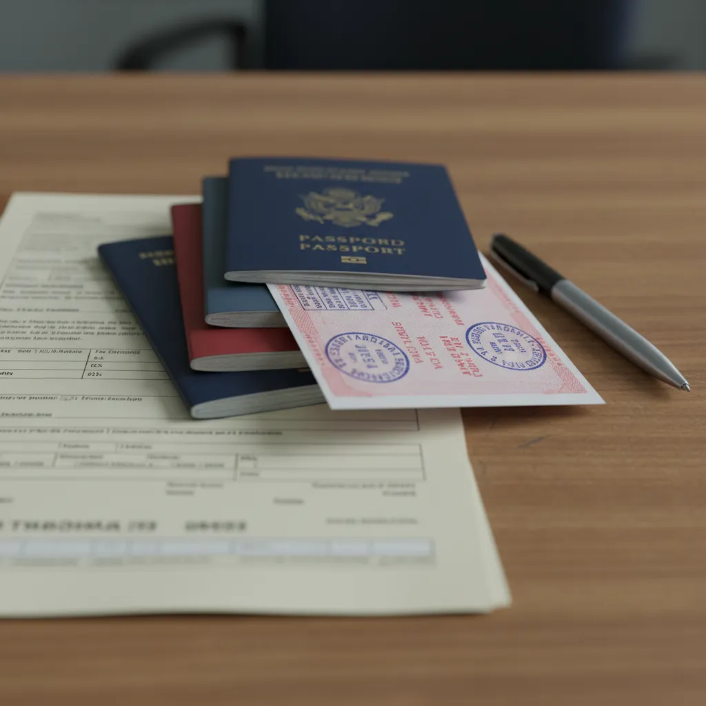 Passports and visa documents on a desk representing the World Cup visa controversy