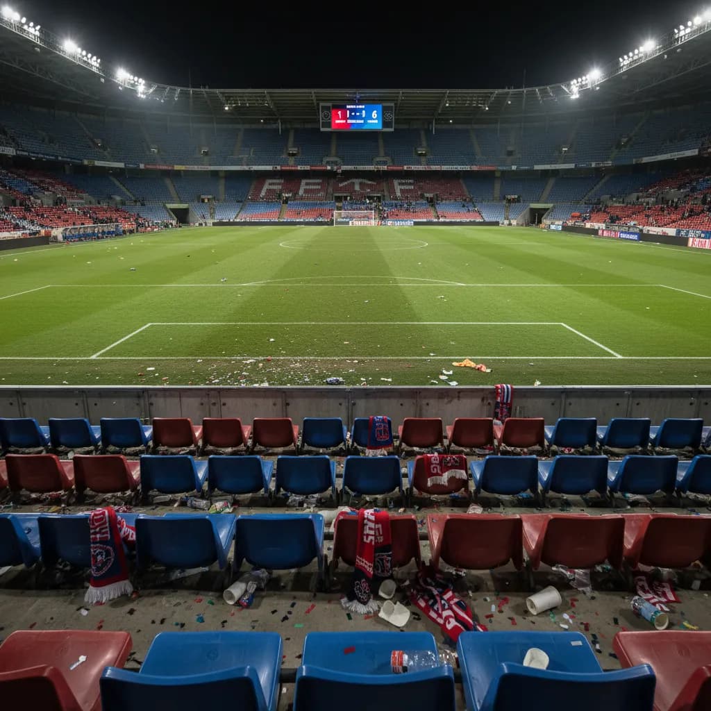 An empty stadium after a devastating World Cup defeat