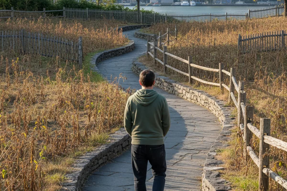 NYC experience scene for Irish Hunger Memorial: A Free Battery Park City Reflection Walk