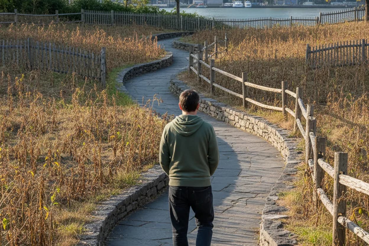 NYC experience scene for Irish Hunger Memorial: A Free Battery Park City Reflection Walk