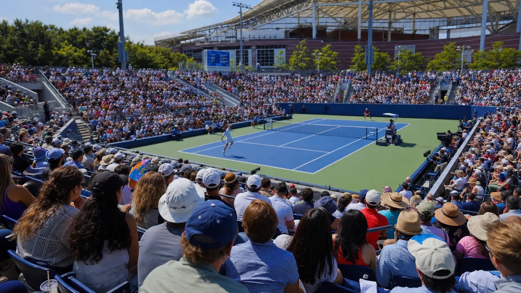 Bright US Open tennis atmosphere illustrating Jack Draper’s Left-Handed Game Could Challenge US Open Favorites.