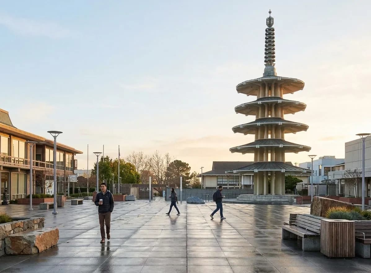 Peace Plaza and Japan Center in San Francisco Japantown