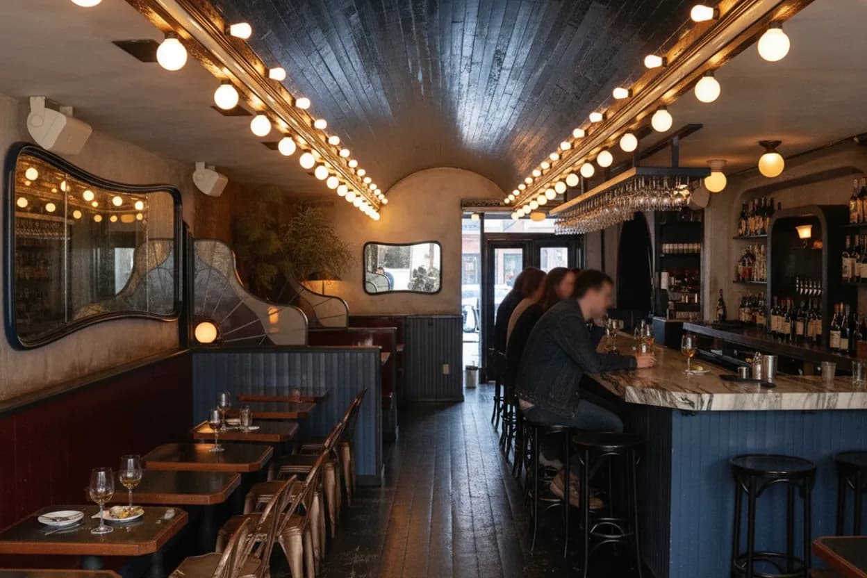 Cover scene for June Wine Bar in Cobble Hill for a Low-Talking Natural Wine Night