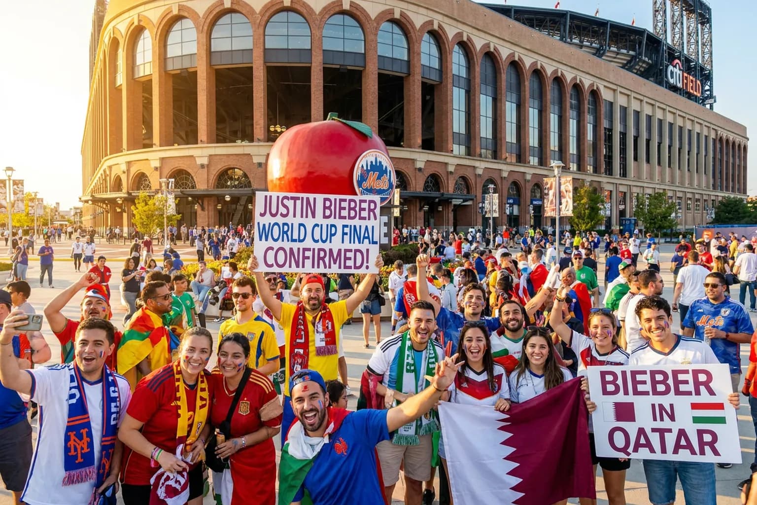 World Cup supporters navigating East Rutherford · New York City · North America during match day.