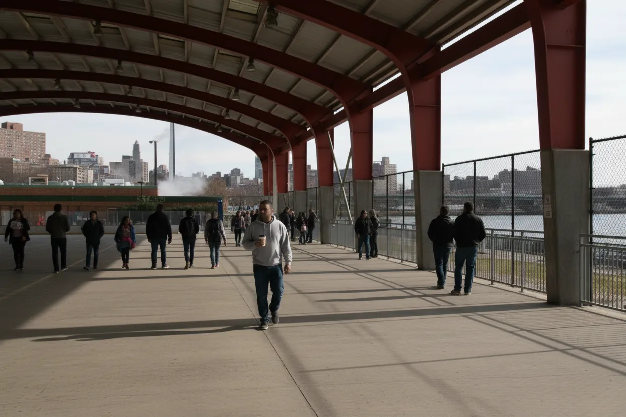 NYC experience scene for Riverbank State Park Track Meet-Up for Uptown Runners Avoiding Heat