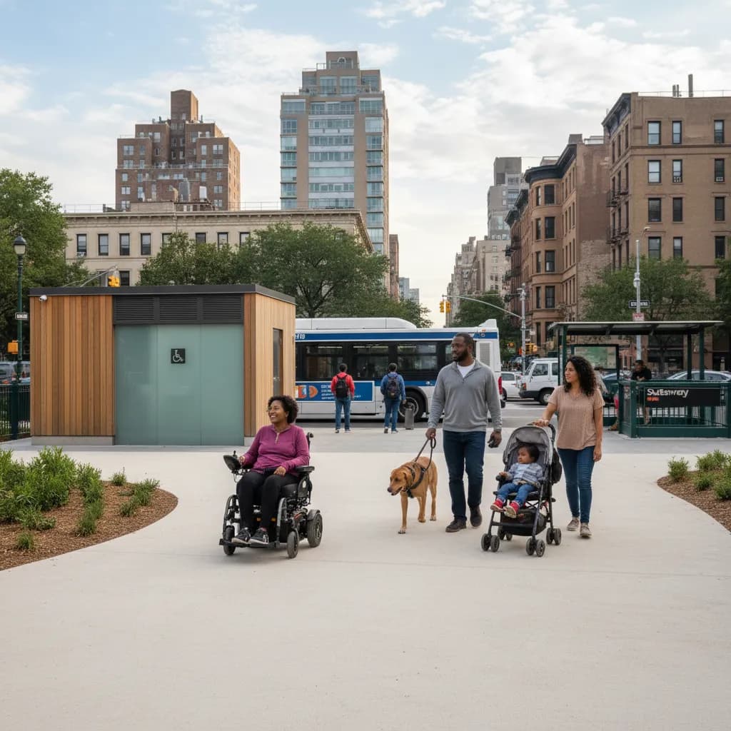 Local NYC scene for Accessible NYC Parks With Smooth Paths, Restrooms And Nearby Transit.
