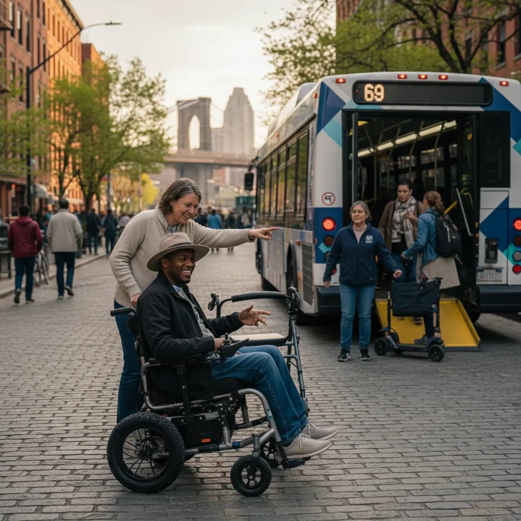 Local NYC scene for Car-Free Day Trips From NYC For Travelers With Limited Mobility.