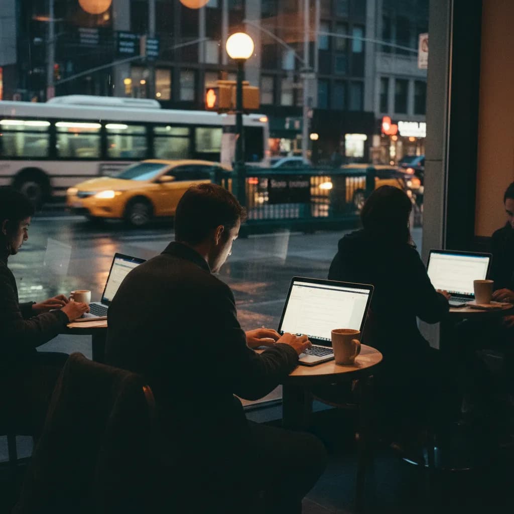 Local NYC scene for Late-Night NYC Cafés Where You Can Actually Work On A Laptop.